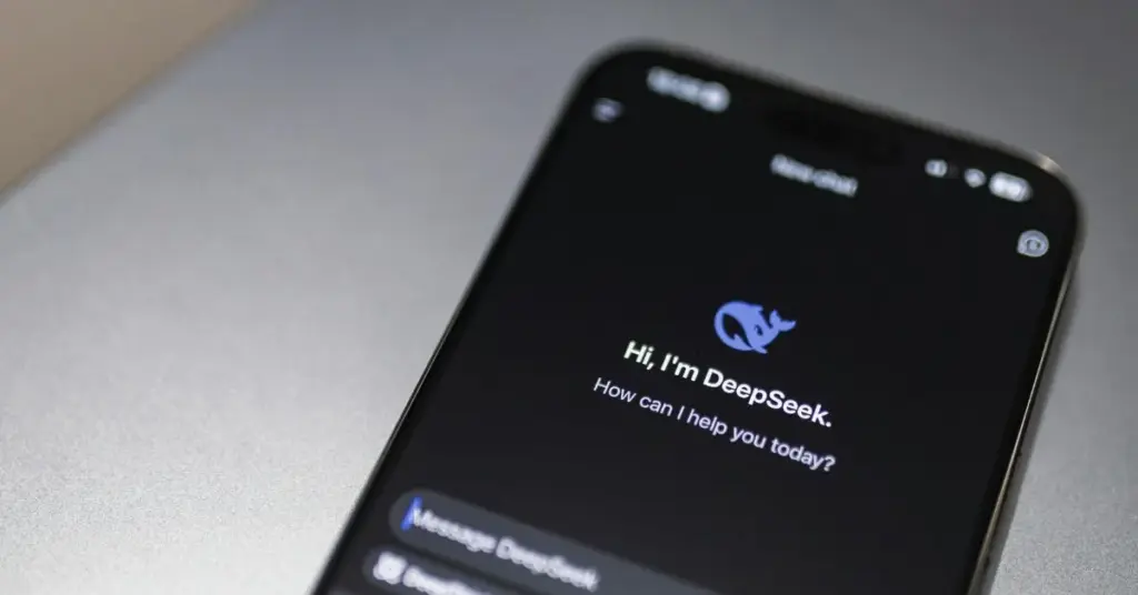 Smartphone Displaying AI Chatbot Interface